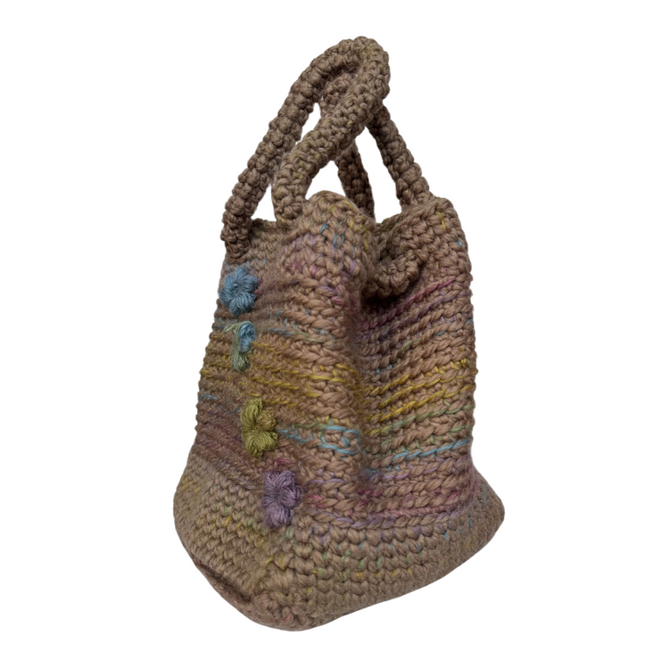 Earthy Floral Bucket Bag