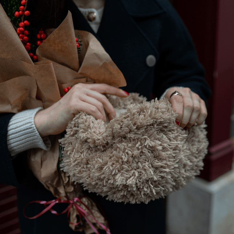 Brown Teddy Clutch