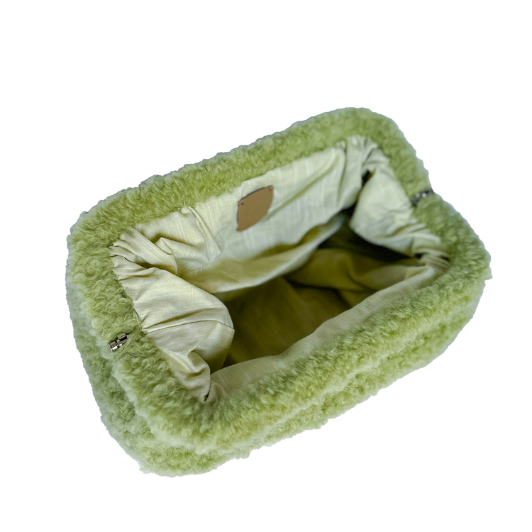 Pastel Green Big Teddy Clutch Bag