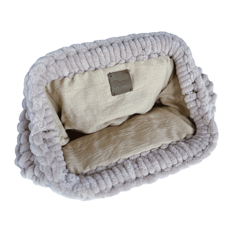 Teddy Velvet Crochet Clutch