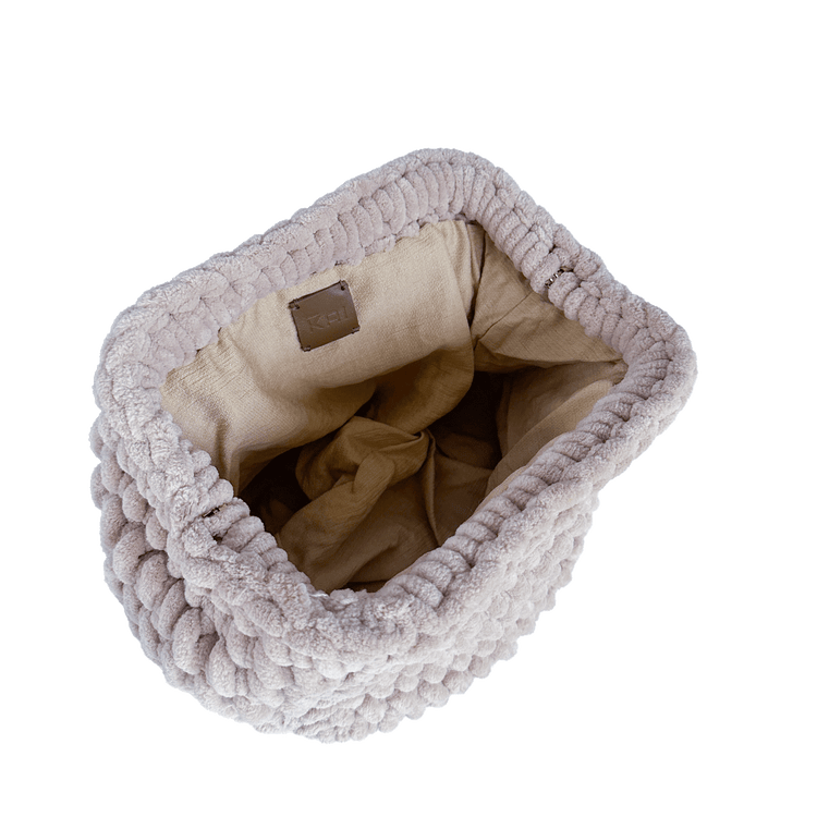 Teddy Velvet Crochet Clutch
