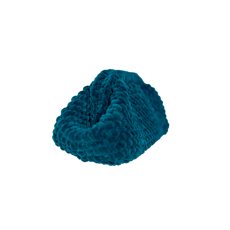 Mini Turquoise Teddy Velvet Crochet Clutch