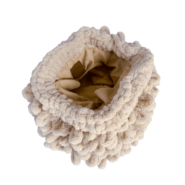 Loop Stich Beige Clutch
