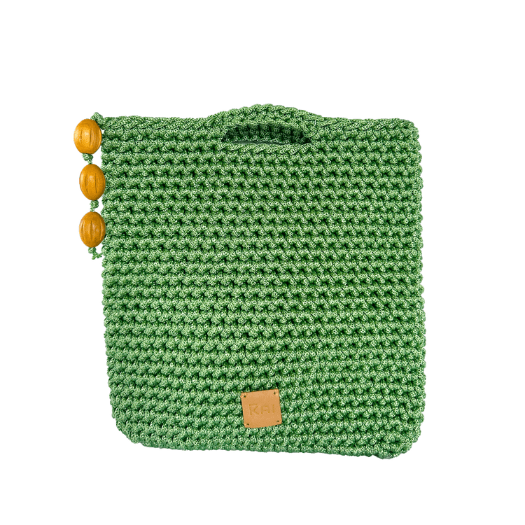Earthy Green Crocheted Tote