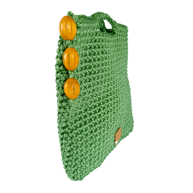 Earthy Green Crocheted Tote