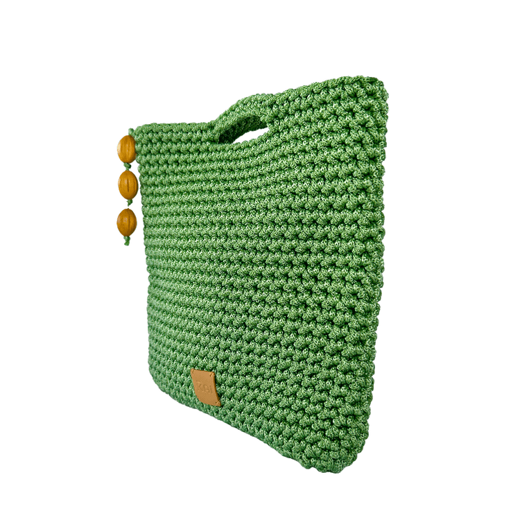 Earthy Green Crocheted Tote