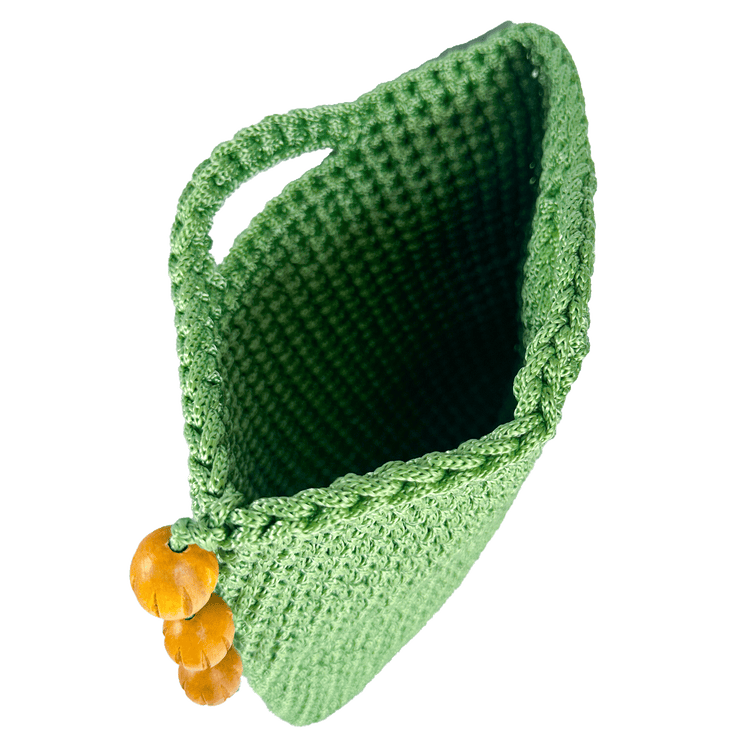 Earthy Green Crocheted Tote