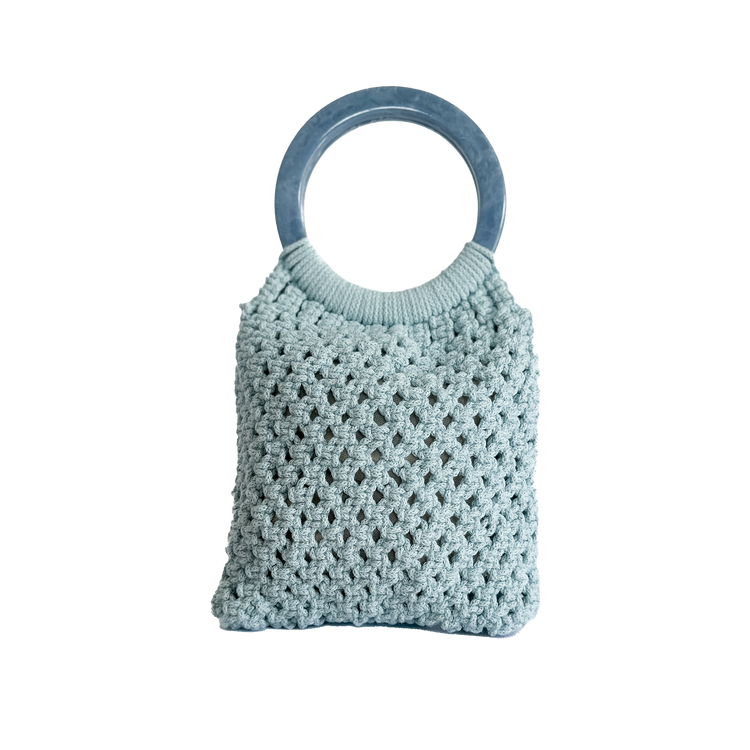 Baby Blue Macrame Bag