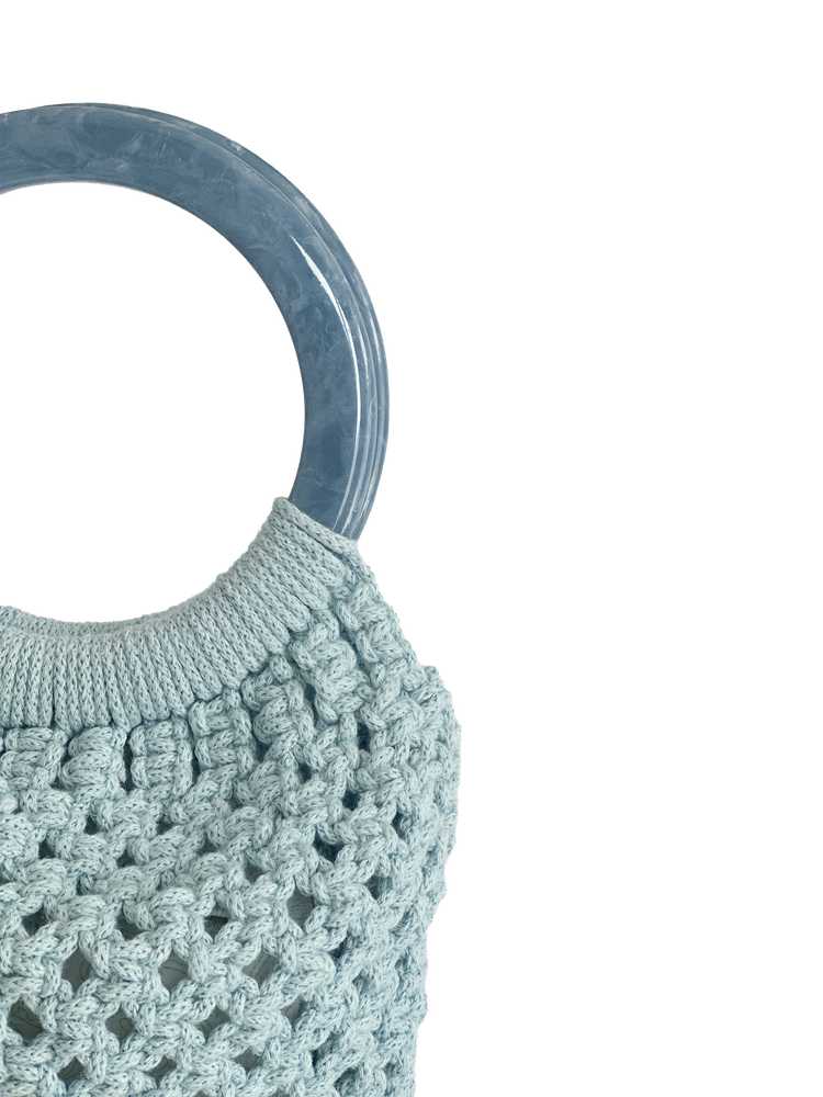 Baby Blue Macrame Bag