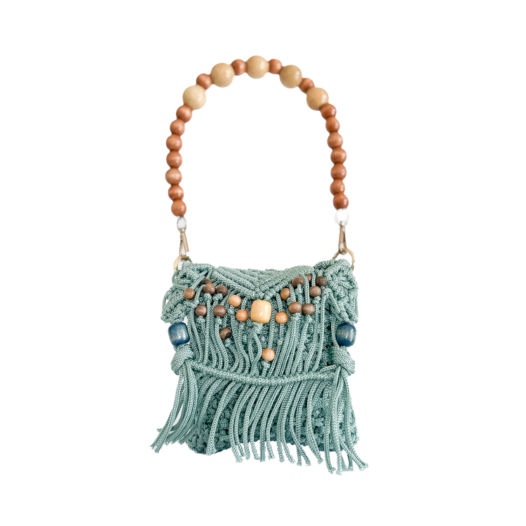 Macrame Bag with Wooden Beads