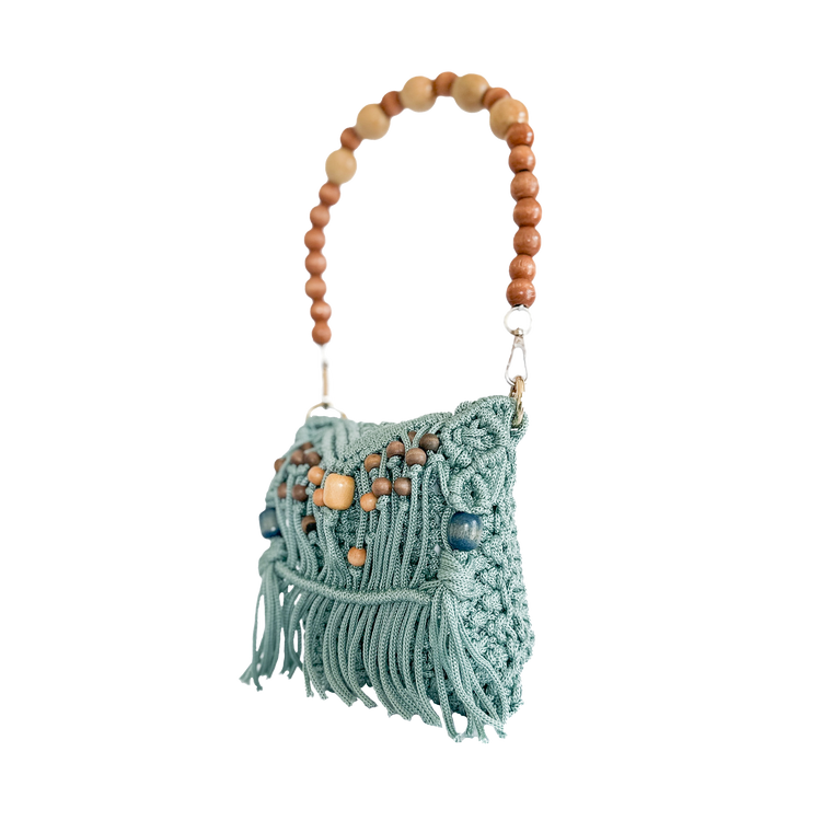 Macrame Bag with Wooden Beads