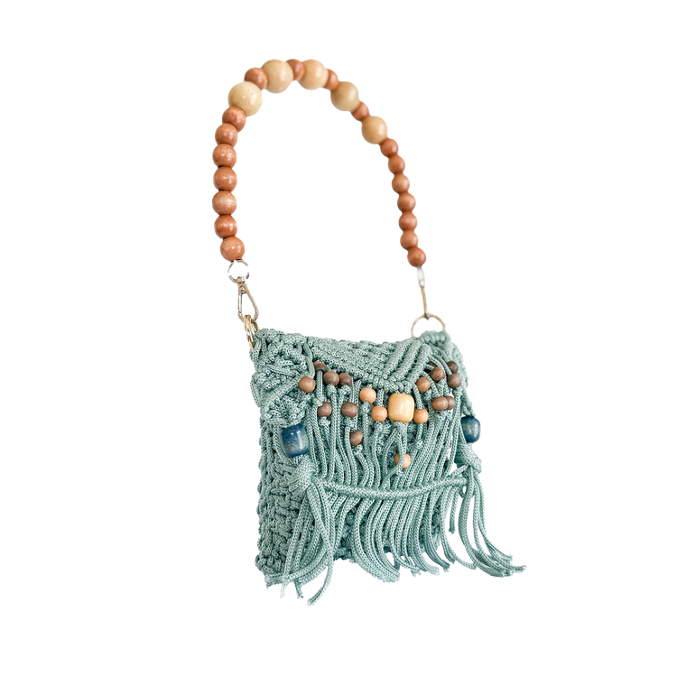 Macrame Bag with Wooden Beads