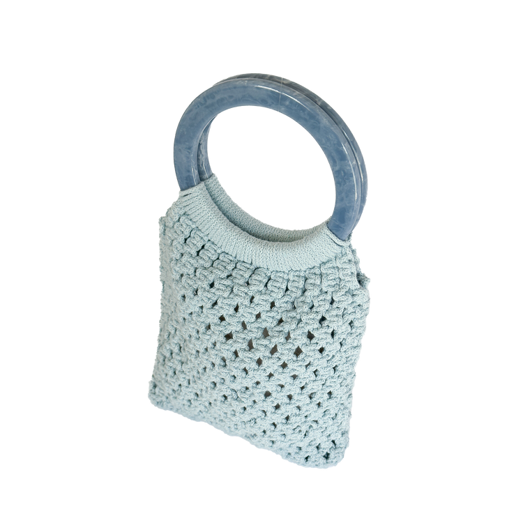 Baby Blue Macrame Bag