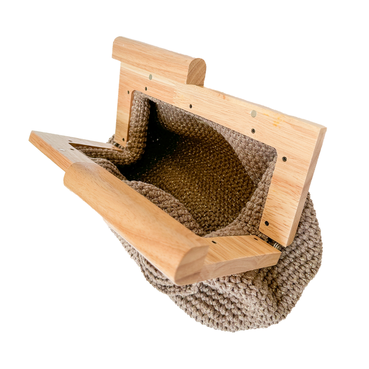 Golden Threaded Crochet Clutch