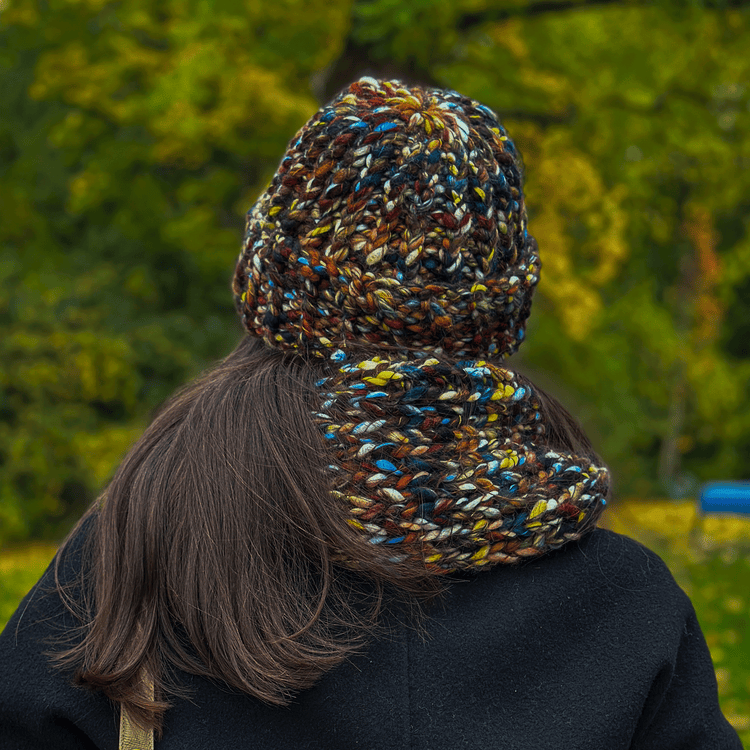 Multi-colour Merino Wool Knit Scarf