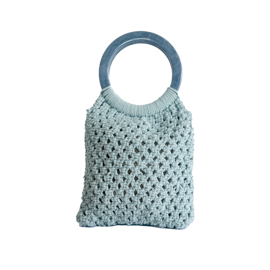 Baby Blue Macrame Bag